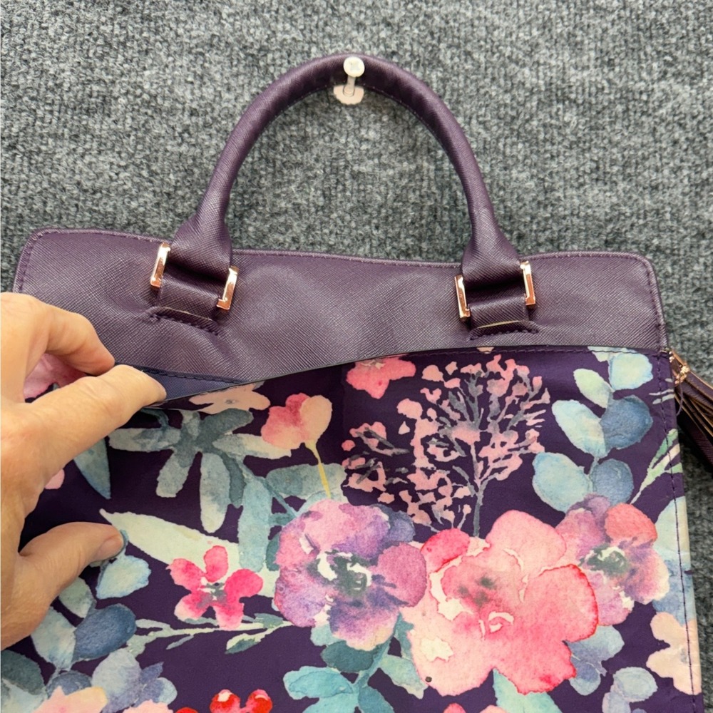 Blessed Bible Cover Case Purse Women's OS Purple Floral Watercolor Tassel Tote - Picture 4 of 9